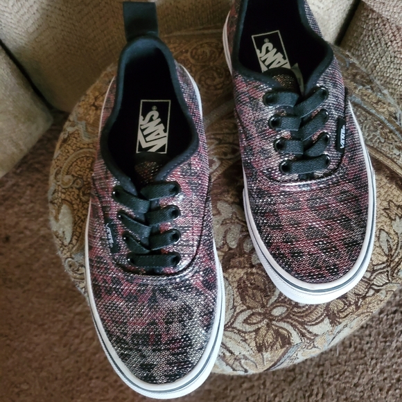 Kids leopard print mesh Van's size 1 - Picture 5 of 7